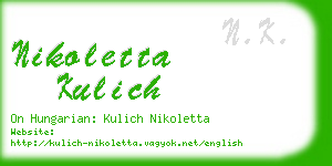 nikoletta kulich business card